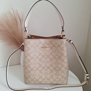 New Coach large town bucket Signature 91512 Bags  light khaki Chalk